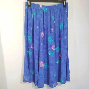 CLEARANCE Vintage CM Shapes Skirt Floral Broom Elastic Waist Pastel Purple 1x